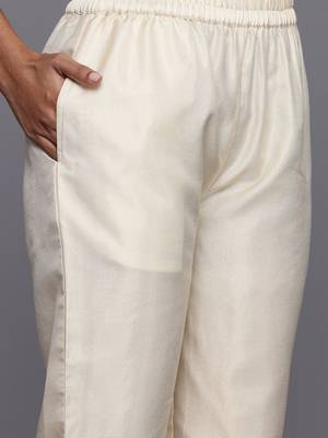 Floral Embroidered Kurta with Trousers & With Dupatta 4