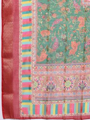 Ethnic Motifs Zari Embroidered Mirror Work Kurta With Trousers & Dupatta 5