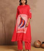 Women Printed Regular Pure Cotton Kurta with Trousers