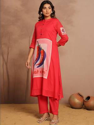 Women Printed Regular Pure Cotton Kurta with Trousers 2