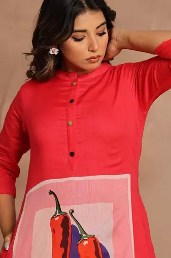 Women Printed Regular Pure Cotton Kurta with Trousers