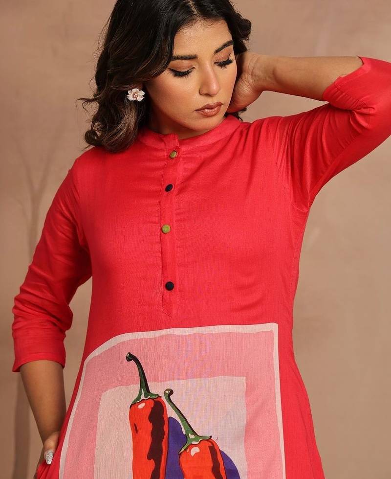 Women Printed Regular Pure Cotton Kurta with Trousers