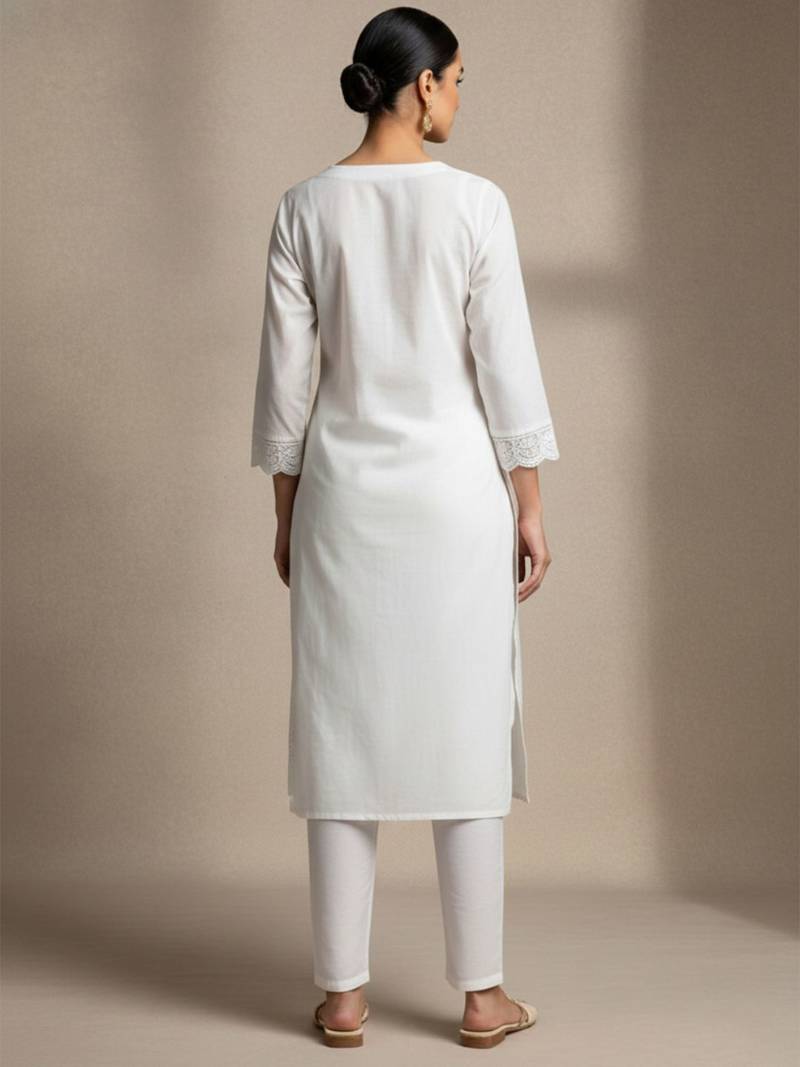Women Ethnic Motifs Embroidered Regular Thread Work Kurta with Trousers & With Dupatta