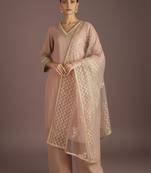 Women Regular Thread Work Kurta with Trousers & With Dupatta