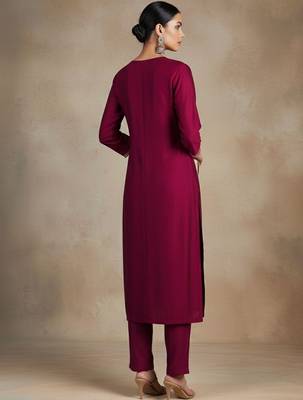 Women Ethnic Motifs Embroidered Regular Thread Work Kurta with Trousers & With Dupatta 6