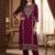 Women Ethnic Motifs Embroidered Regular Thread Work Velvet Kurta with Trousers