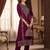 Women Ethnic Motifs Embroidered Regular Thread Work Velvet Kurta with Trousers