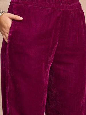Women Ethnic Motifs Embroidered Kurta with Trousers 6