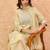 Floral Yoke Design Regular V-Neck Straight Kurta With Trousers And Dupatta