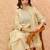 Floral Yoke Design Zari Details Straight Kurta With Trousers & Dupatta