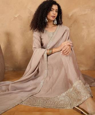 Women Ethnic Motifs Printed Anarkali Kurta with Pyjama & Dupatta 7