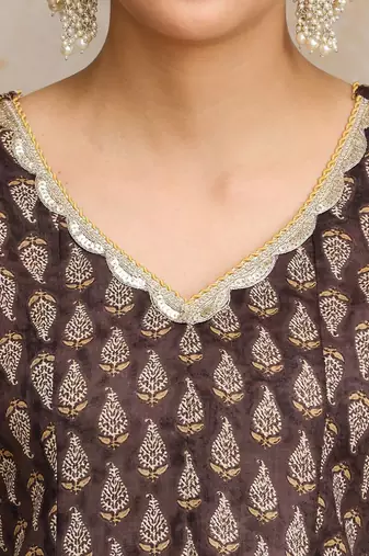 Women Floral Printed Regular Pure Cotton Kurta with Trousers & With Dupatta
