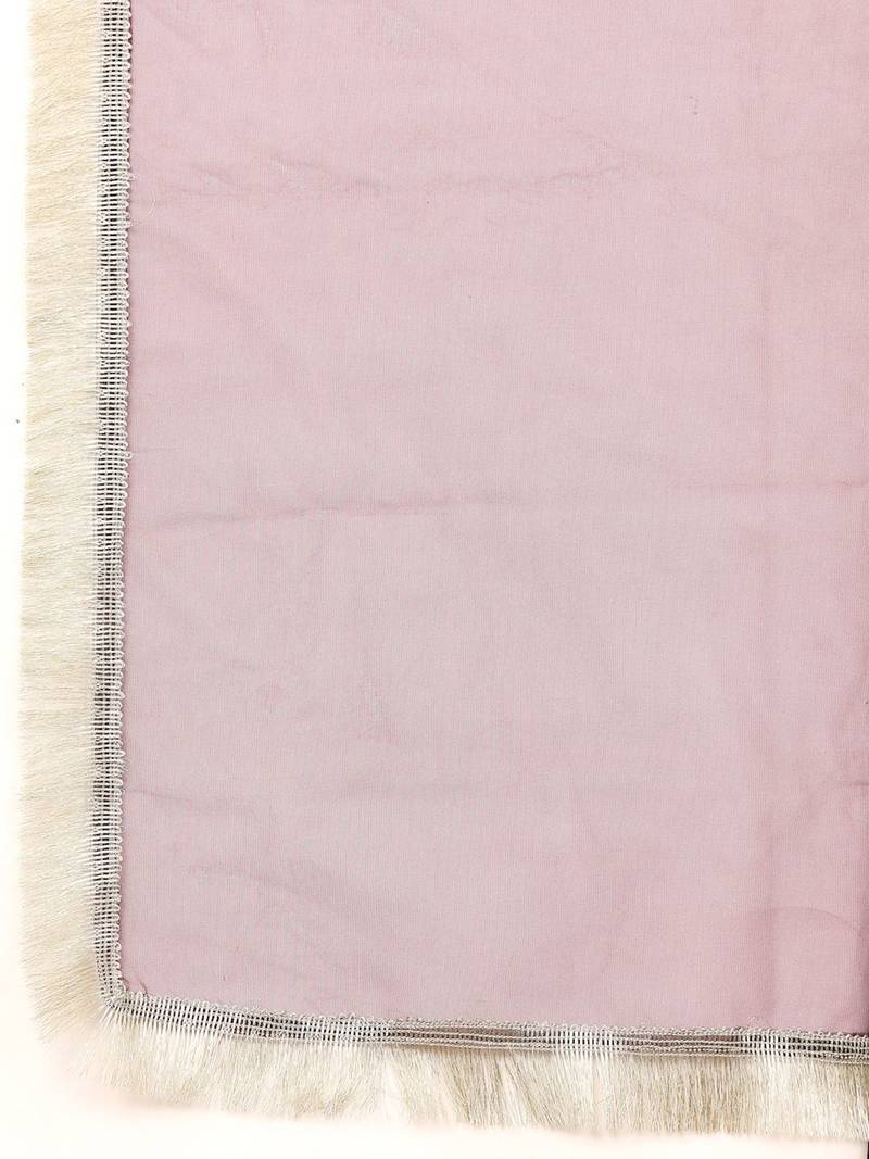 Velvet V-Neck Straight Kurta With Trousers And Dupatta