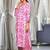 Pink Floral Printed Thread Work Pure Cotton Kurta With Palazzos & Dupatta