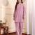 Women V Neck Balloon Sleeve V Neck Velvet Winter Kurta with Trouser