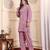 Women V Neck Balloon Sleeve V Neck Velvet Winter Kurta with Trouser