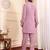 Women V Neck Balloon Sleeve V Neck Velvet Winter Kurta with Trouser