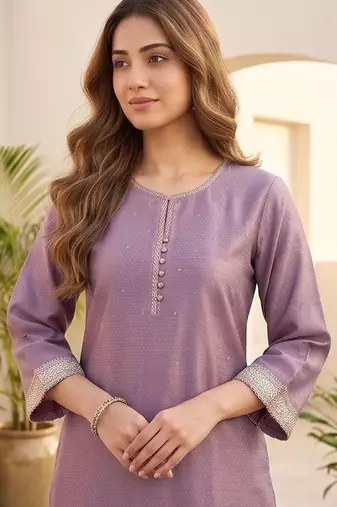 Women Ethnic Motifs Regular Thread Work Kurta with Palazzos & With Dupatta