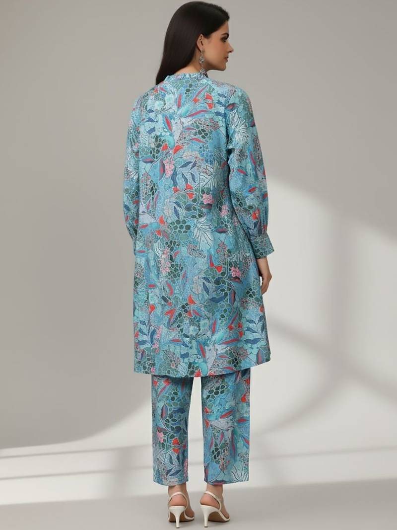 Women Floral Printed Regular Kurta with Trousers