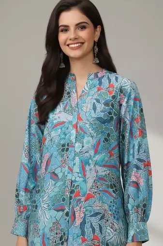 Women Floral Printed Regular Kurta with Trousers