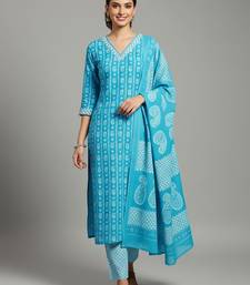 Women Ethnic Motifs Printed Regular Kurta with Trousers & With Dupatta