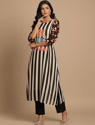 Women Printed Regular Kurta with Trousers 4