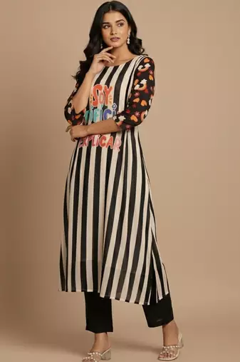 Women Printed Regular Kurta with Trousers