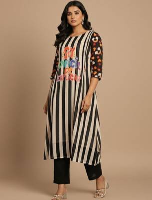 Women Printed Regular Kurta with Trousers 5