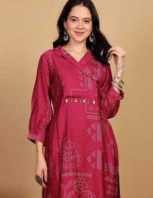 Women Printed V-Neck Kurta with Trouser 2