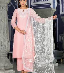 Ethnic Motifs Embroidered Regular Thread Work Kurta with Trousers & Dupatta