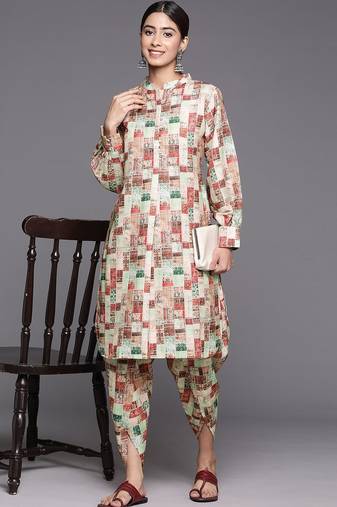 Printed Regular Kurta with Dhoti Pants