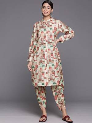 Printed Regular Kurta with Dhoti Pants 4