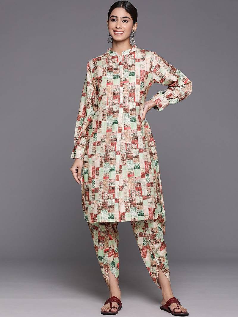 Printed Regular Kurta with Dhoti Pants