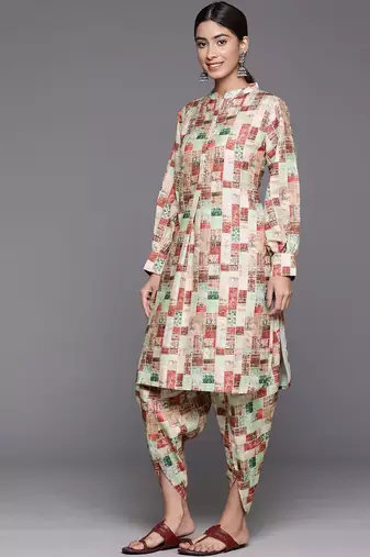 Printed Regular Kurta with Dhoti Pants