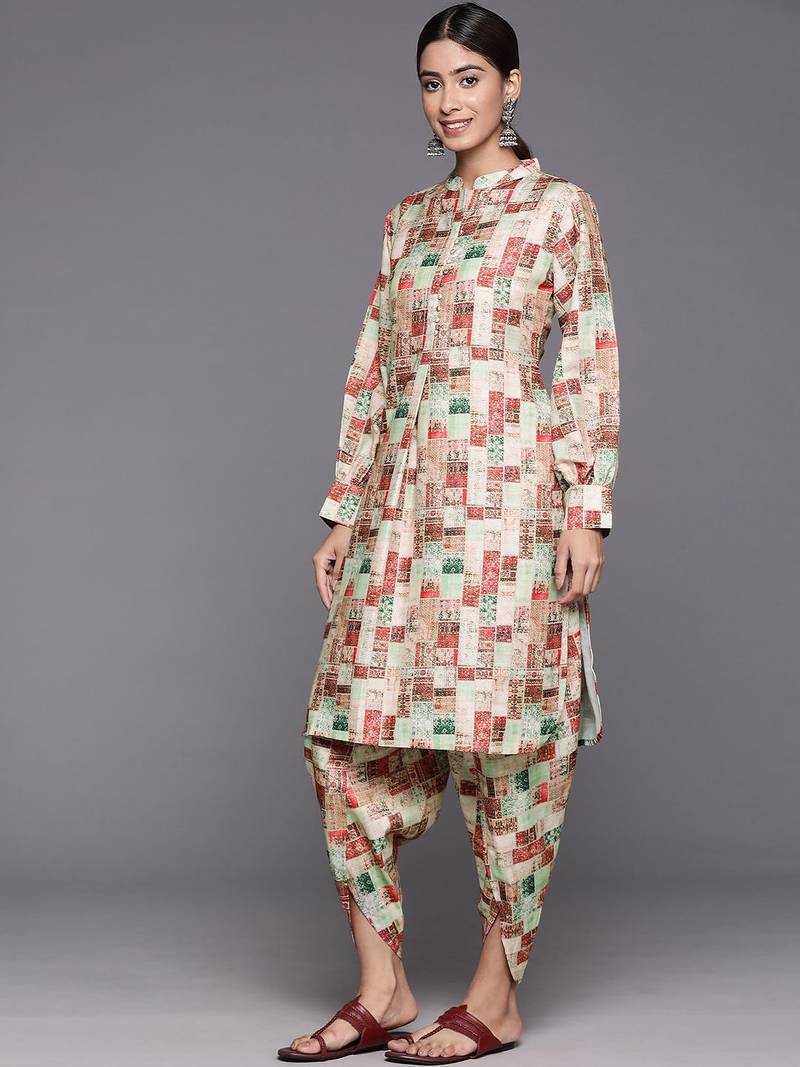 Printed Regular Kurta with Dhoti Pants