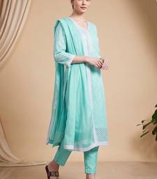 Women Ethnic Motifs Regular Kurta with Trousers & With Dupatta