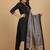 Thread Work Notch Neck Straight Kurta With Trousers And Dupatta