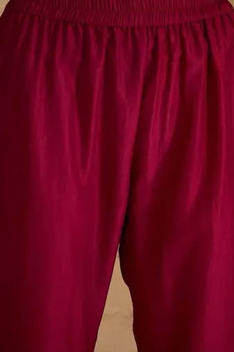 Women Ethnic Motifs Regular Thread Work Kurta with Trousers & With Dupatta