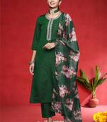 Women Ethnic Motifs Embroidered Kurta with Trousers & Dupatta