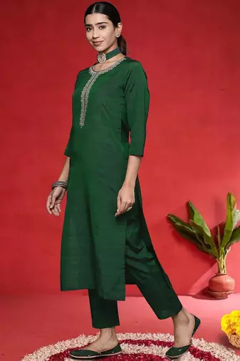 Women Ethnic Motifs Embroidered Kurta with Trousers & Dupatta