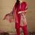 Floral Embroidered Mirror Work Kurta With Trousers & Dupatta