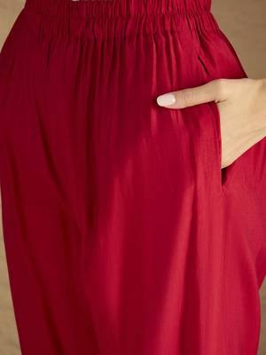 Floral Embroidered Mirror Work Kurta With Trousers & Dupatta 3