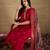 Floral Embroidered Mirror Work Kurta With Trousers & Dupatta