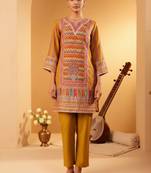 Women Ethnic Motifs Printed Regular Chanderi Silk Kurta with Trousers