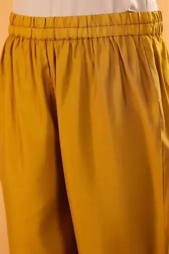 Women Ethnic Motifs Printed Regular Chanderi Silk Kurta with Trousers