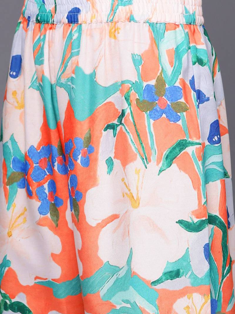 Women Floral Printed Regular Kurta Pith Palazzos