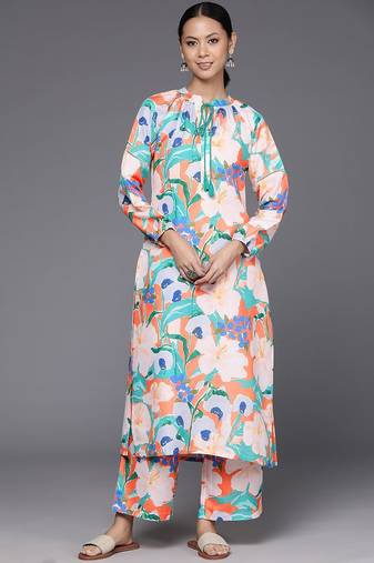 Women Floral Printed Regular Kurta Pith Palazzos