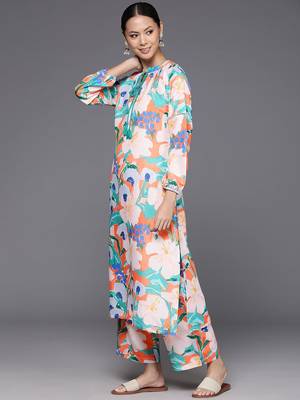 Women Floral Printed Regular Kurta Pith Palazzos 5