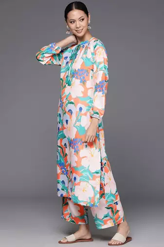 Women Floral Printed Regular Kurta Pith Palazzos