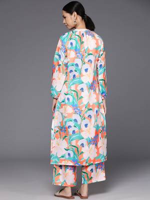 Women Floral Printed Regular Kurta Pith Palazzos 6